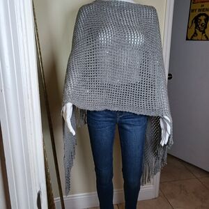 Stylish Gray Knit Poncho